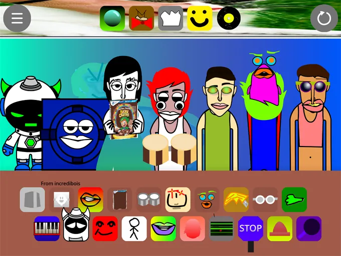 Layer multiple FiddleBops characters to build a mix