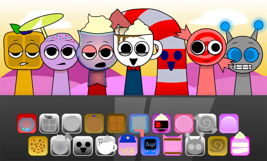 Layering characters on the Sprunki Cendi stage