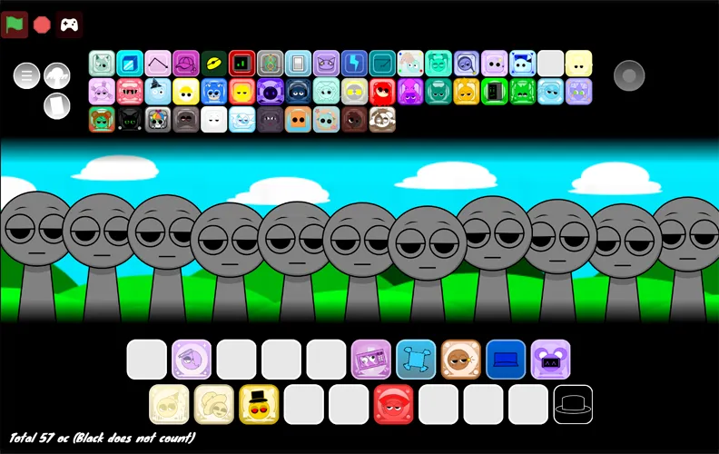 Drag a sound icon onto a character in Sprunki OC V3