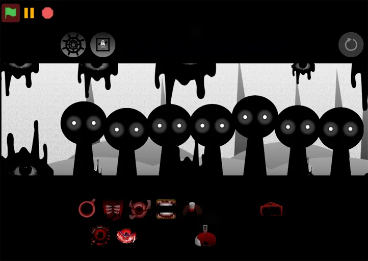Drag icons onto the seven monsters